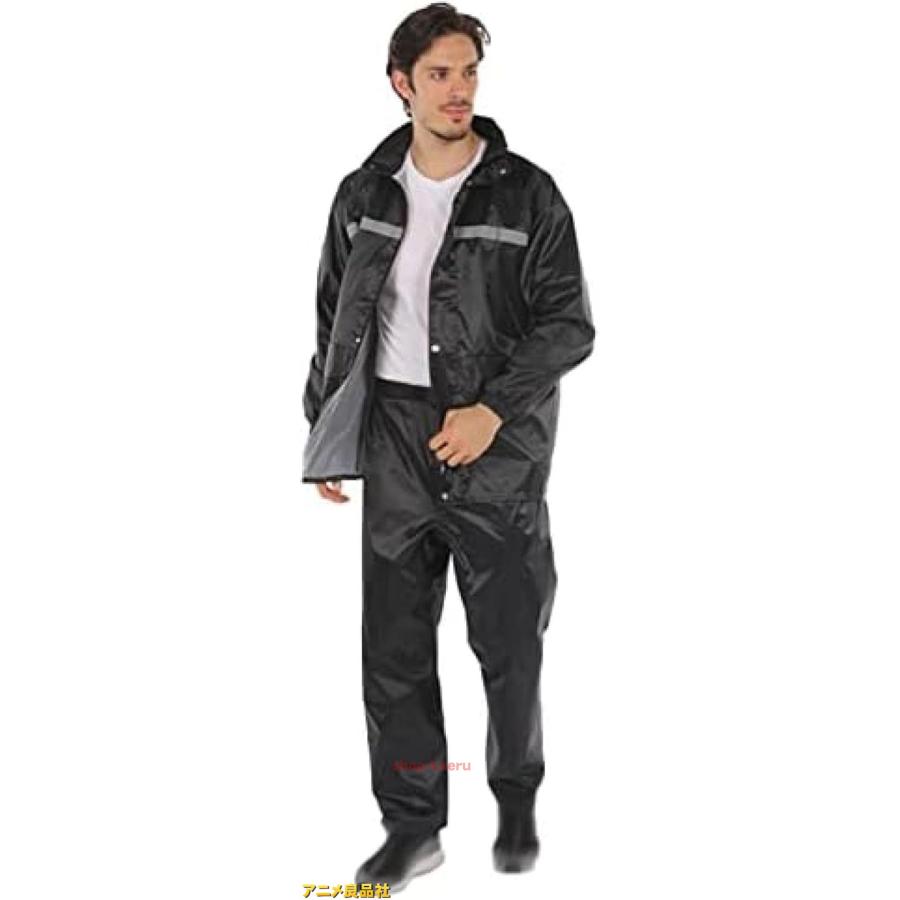 今日のイベント 新商品20%オフ ポンチョ 上下セット 二重つば カッパ メッシュ オックスフォード布 ジッパー アウトドア 反射テープ ポータブル フード付き PVC3枚購入で200円OFF