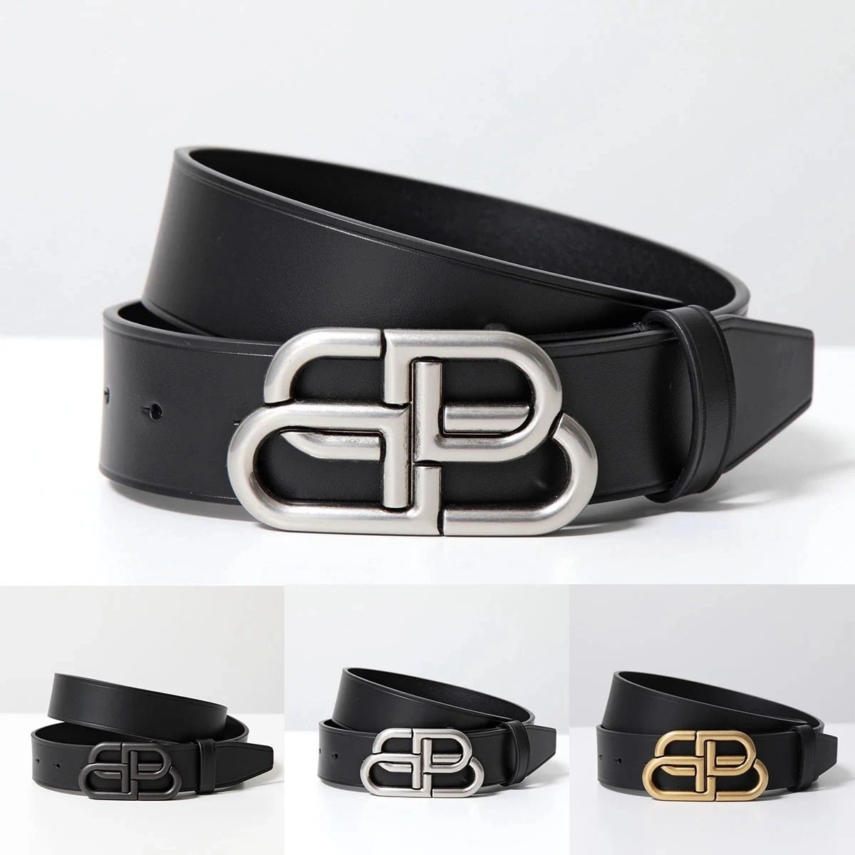 BALENCIAGA バレンシアガ ベルト BB LARGE BELT 35 ラージ 570370 1CH0B 1CH04 1000 メンズ レザー ロゴメタル 42,338円