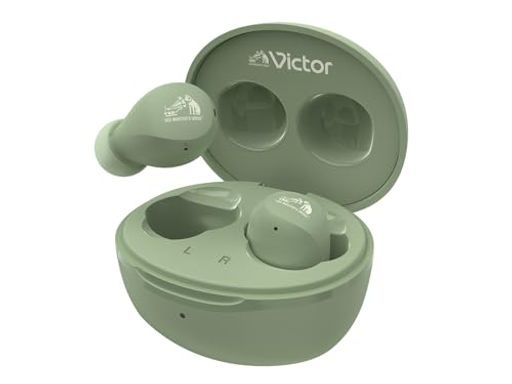 JVCケンウッド VICTOR HA-A6T-G ワイヤレスイヤホン BLUETOOTH VER.5.4 合計23時間再生 マイク付き 小型 軽量 防水 グリーン HA-A6T