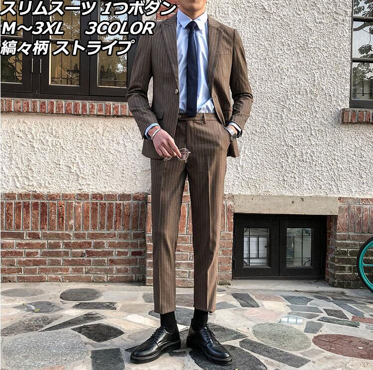 品質保証３色 メンズファッション 上品 ストライプ ンメンズスーツ 2ピーススーツ 上着+ズボン ハイエンド OL通勤 リクルート 就職 パンツスーツ ビジネススーツ セットアップ 通勤 紳士服 結婚