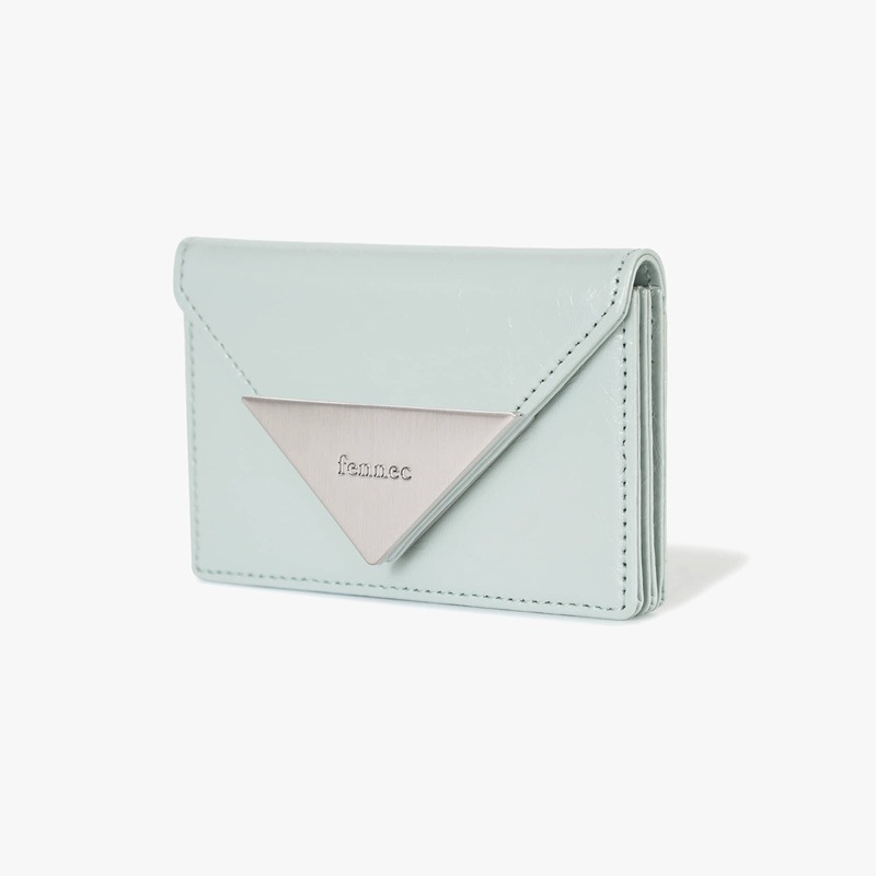 CRINKLE TRIANGLE ACCORDION POCKET - PALE MINT