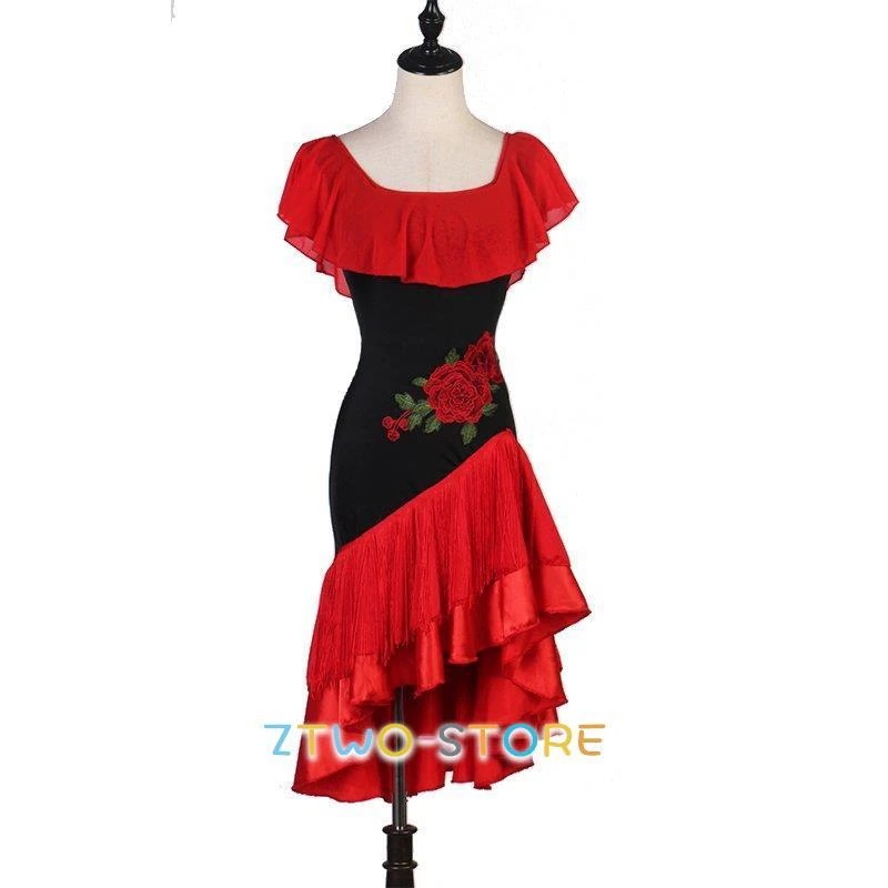 2枚購入で 2oo円FF!ラテンダンスドレス ワンピース ルンバ サンバ ワルツ ラテン専用ドレス レッスン着 練習用 競技用 発表会用ダンスドレス 社交ダンス衣装 開場演出服