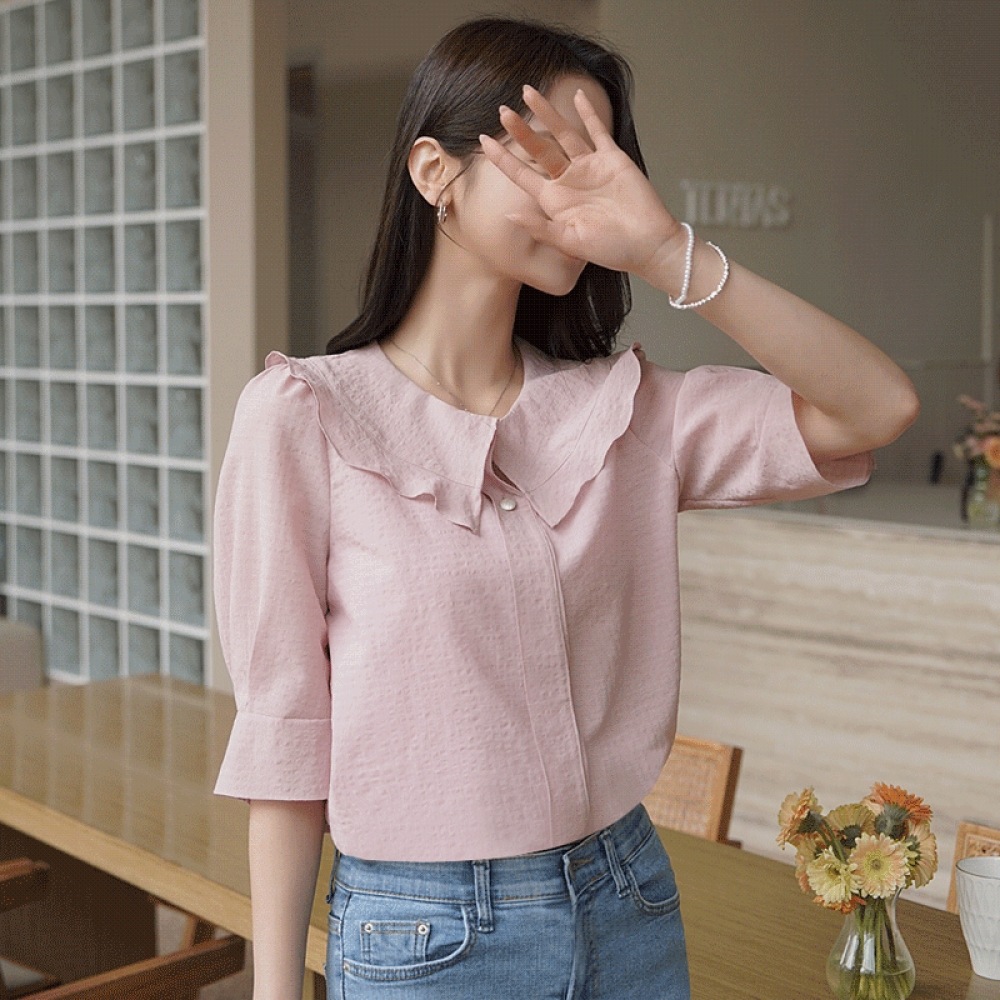 クリック＆ファニー 르헌카라 ラッフルブラウス モデル名