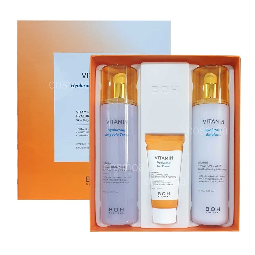 韓国-K-BEAUTY-バイオヒルボビタミンヒアルロニックスキンケアセット 生き生きと