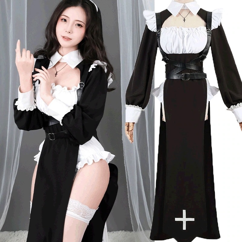 コスプレ変装仮装 衣装 シスター TheNun 牧師 ハロウィン 仮装舞踏会 パーティー ショー