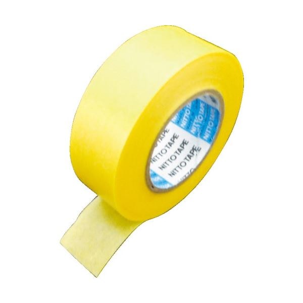 （まとめ）日東電工 和紙マスキングテープ 15mmx18m 黄 1パック（8巻）[x5]