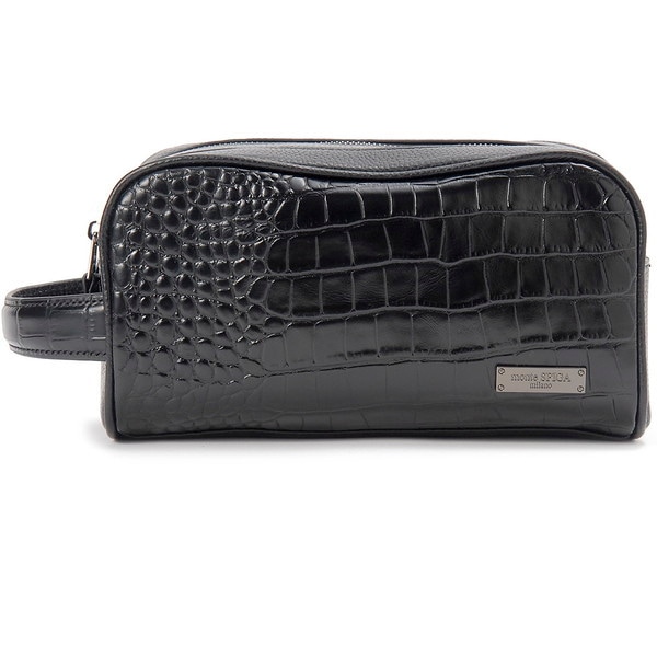 monte SPIGA モンテスピガ クロコ型押しセカンドバッグ MOSMTP034BK