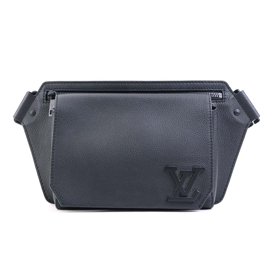 ルイ ヴィトン LOUIS VUITTON ボディバッグ LV アエログラム テイクオフ スリング レザー ブラック メンズ M57081 e60574a