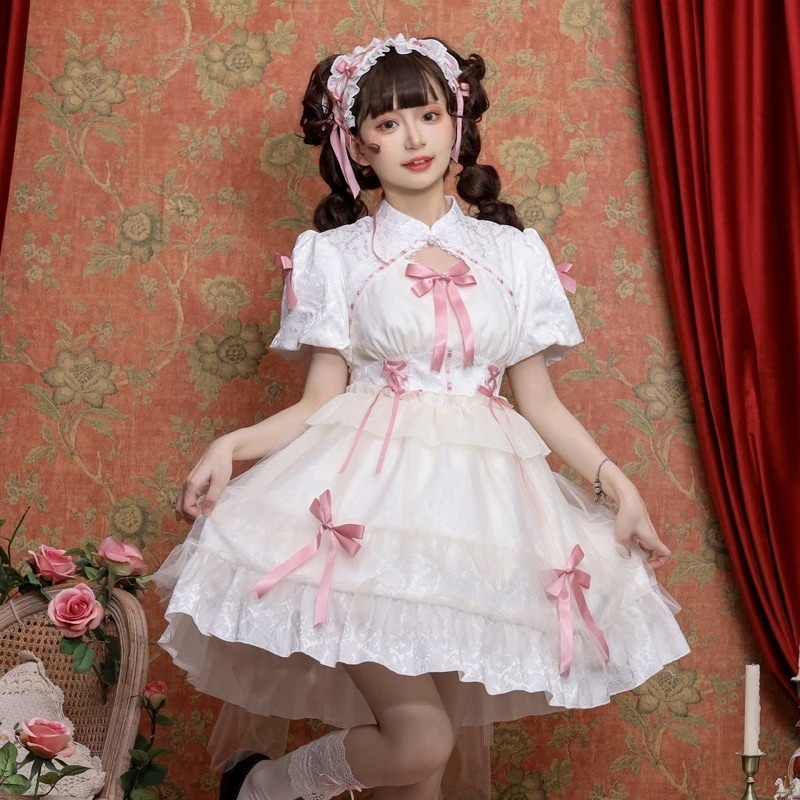 3日以内に出荷 ロリータスカート恋芙曲 ロリータ洋装 半袖op日常 loスカート 可愛い 仮装 大人 文化祭 復活祭
