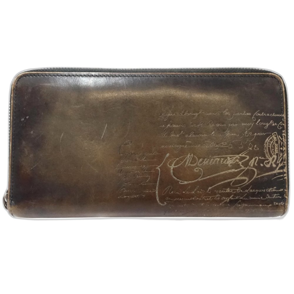 ラウンドファスナー ヴェネツィア 長財布 レザー ブラウン/181228【中古】