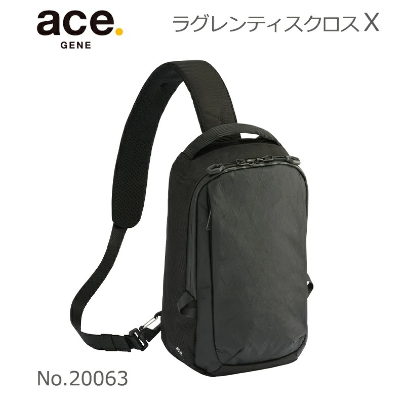 ラグレンティスクロスX 20063 ショルダーバッグ ワンショルダー ボディバッグ X-PAC タブレット収納 アウトドア 旅行 メンズ ブラック バッグ