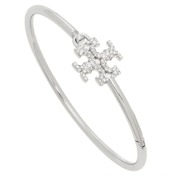 ブレスレット アクセサリー エレノア パヴェ ヒンジ カフ シルバー ホワイト レディース TORY BURCH 143797 020