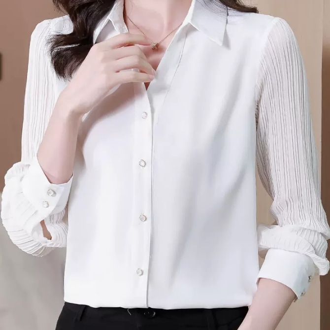 トップス デート シャツ ブラウス カットソー 袖あり 長袖 かわいい 大人可愛い きれいめ シンプル カジュアル 大人 上品 おしゃれ お洒落 主役級 存在感 春 秋 10代 20代 30代