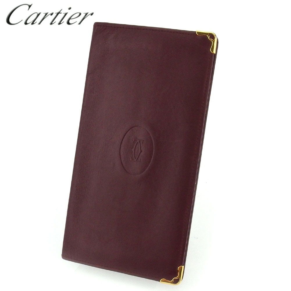 長札入れ 札入れ マストライン レディース メンズ ボルドー ゴールド 中古