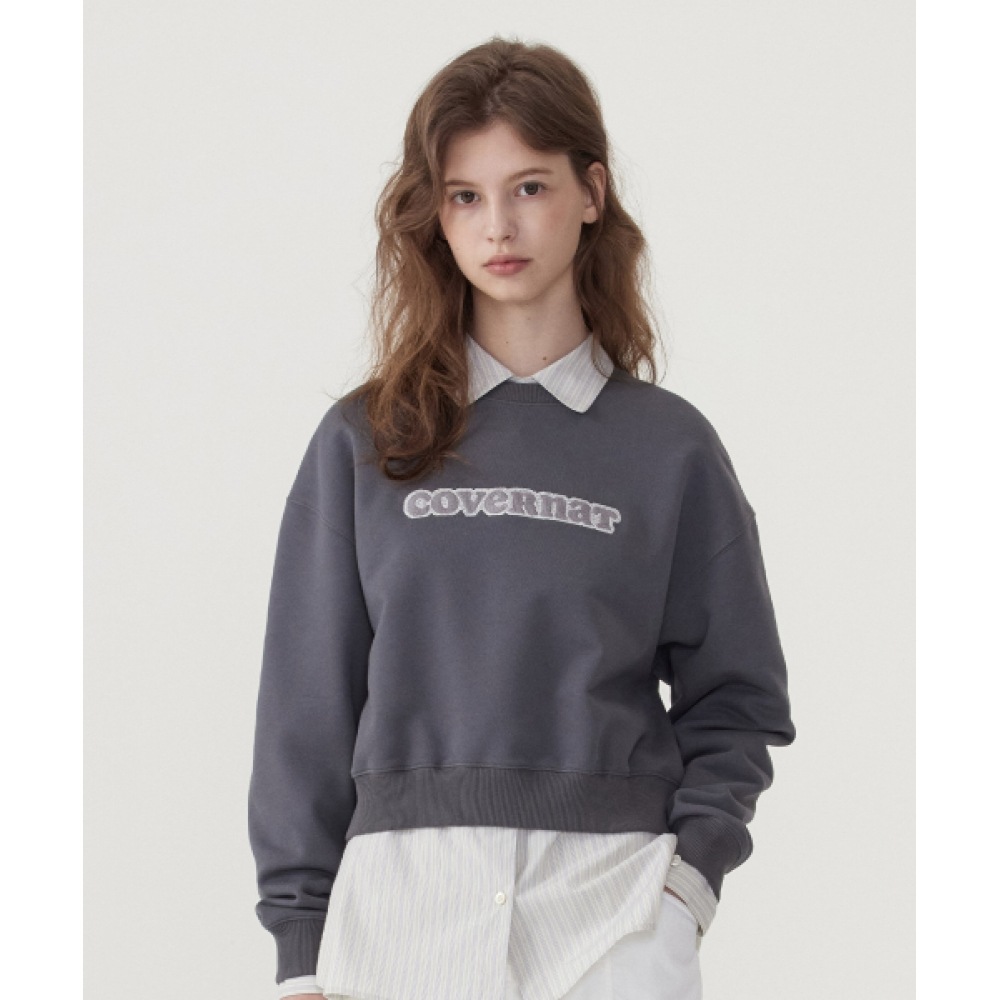 COVERNAT 女性用クーパーロゴスウェットシャツチャコール