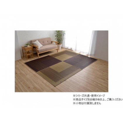 ラグ 正方形 夏用 ふっくら い草 191×191cm ベージュ 1050950023604