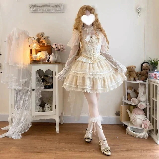 今年 短纳期 3点 セットアップ トップス+スカート+バックレースリボン ハロウィン 大人 仮装 コスチューム服 衣装 ガーリー 甘め 学園祭 文化祭 ファッション系 レディース セ