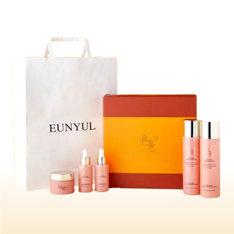 [韓国人気コスメ ギフトセット] コラーゲンスキンケア5点セット + ギフトバッグ (トナー200ml + ローション200ml+クリーム50ml+エッセンス50ml+アイクリーム50ml)