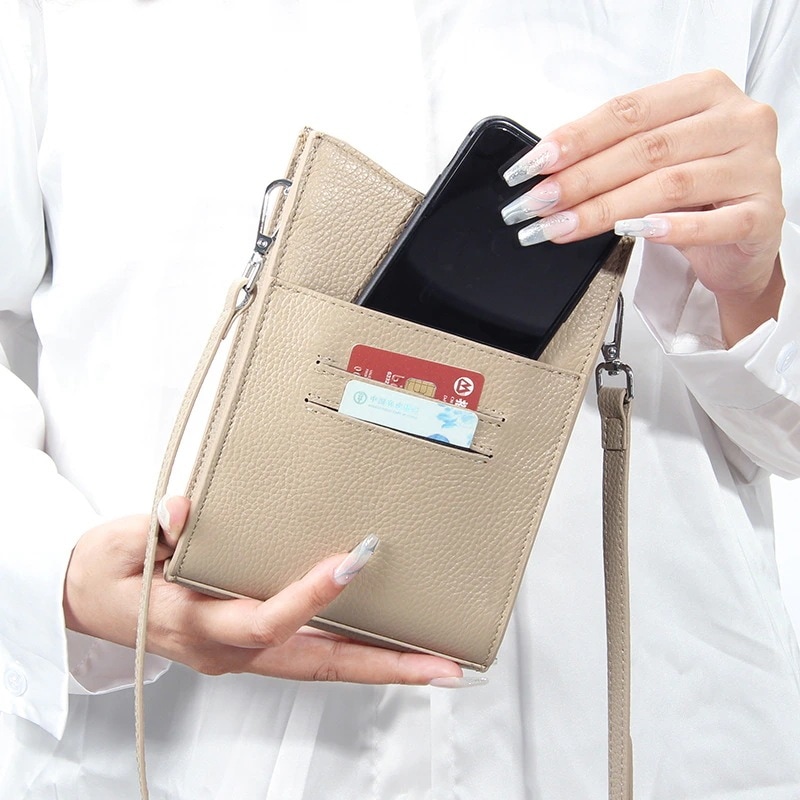 本革 スマホポーチ かたかた掛け ショルダーバッグ 無地 シンプル 手提げバッグ 高級感 無地