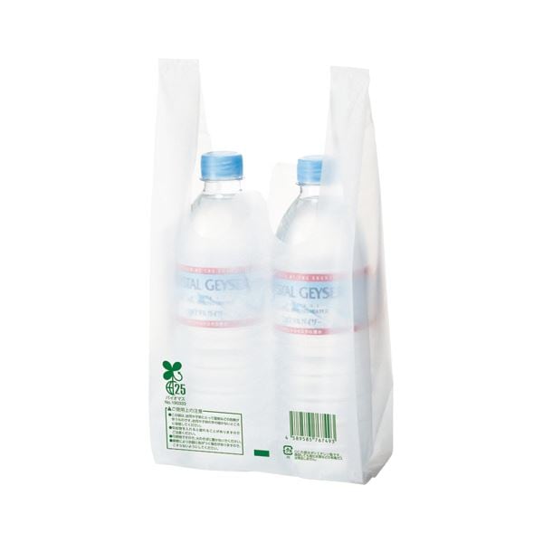 （まとめ） TANOSEEバイオマス配合レジ袋（乳白） 6号 1セット（1000枚：100枚10パック） 5セット