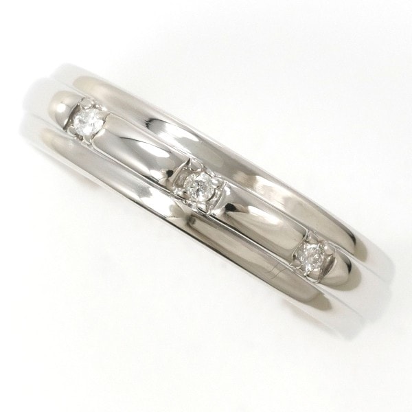 K10 10金 WG ホワイトゴールド リング 指輪 9号 ダイヤ 0.03 ジュエリー 中古