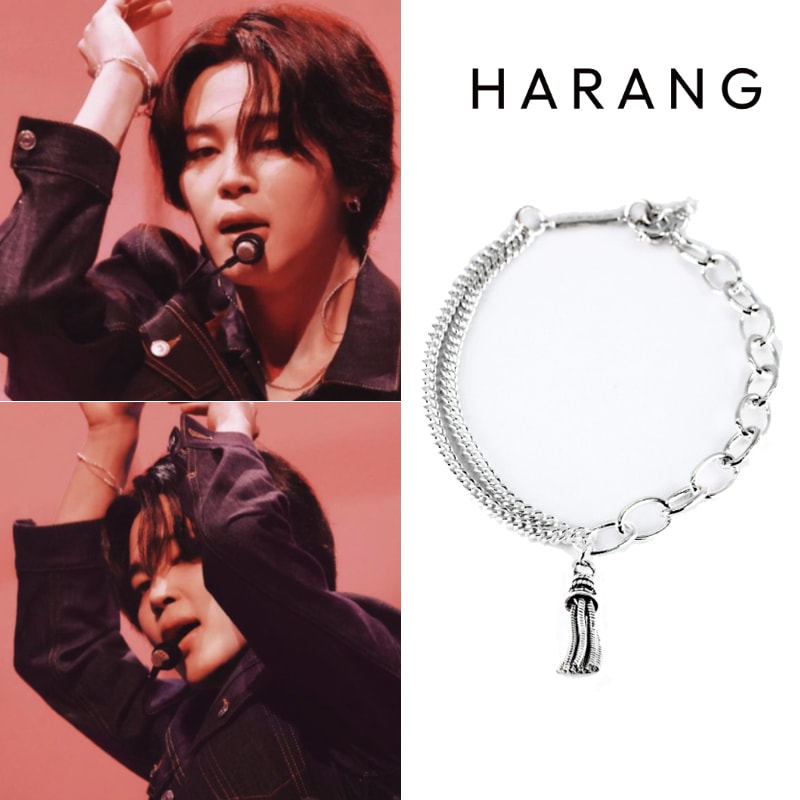 ★HARANG★ Tassel Half&Half Double Chain Bracelet / BTS着用 bts ジミン着用 [HARANG] HR 367B Tassel Half N Half Double