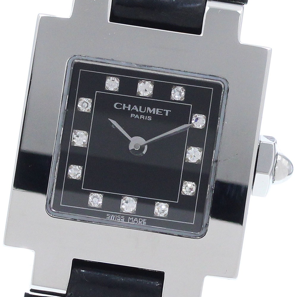 ショーメ Chaumet W04211 スタイル カレ 12Pダイヤ クォーツ レディース 保証書付き_958598【中古】