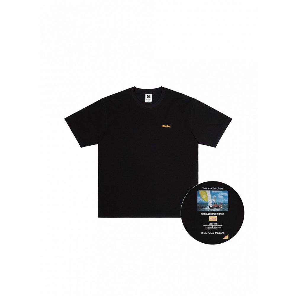 コダックアパレルコダクロームフィルムアスキンショートスリーブ T シャツブラック