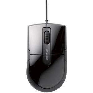 （まとめ） バッファロー 有線BlueLEDマウス 静音 3ボタン Mサイズ ブラック BSMBU26SMBK 1個 3セット