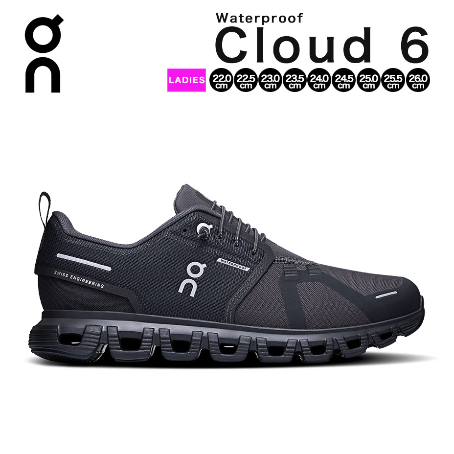 Cloud 6 WP 3WF10051043 スニーカー メンズ 防水 ローカット ランニング ウォーキング シューレス 靴紐結ばない 普段履き 軽量 軽い 履きやすい 歩きやすい 靴 黒 ブラック 15,466円