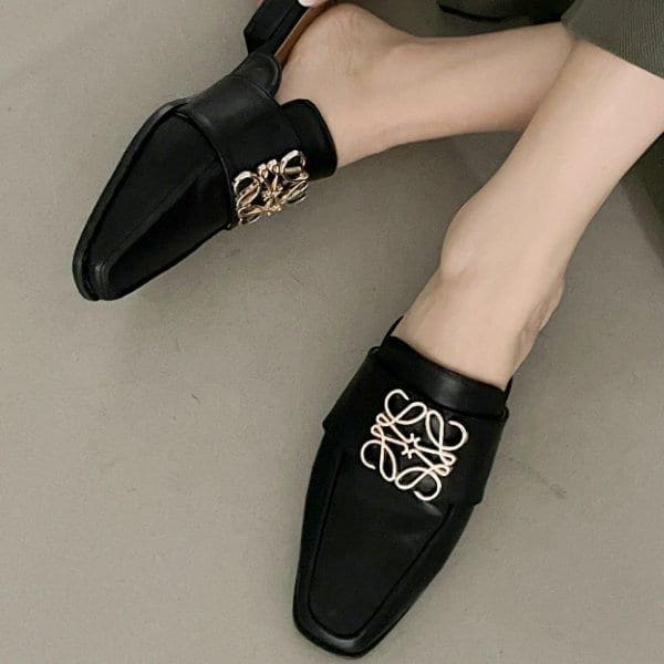 装飾 女性 女子 靴 ブロファー フラット スリッパ 3cm qmn4404_P346760940