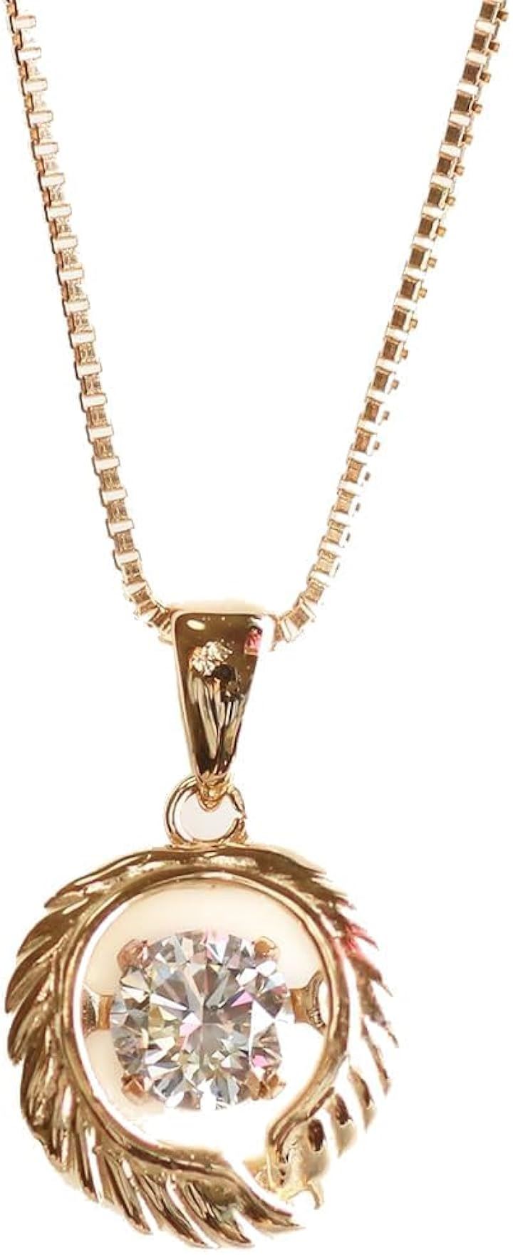 アクセサリー レディース ダンシングストーン 0.15ct K18 揺れる かわいい おしゃれ 人気 ジュエリー ダイヤモンド ネックレス イエローゴールド(ゴールド)