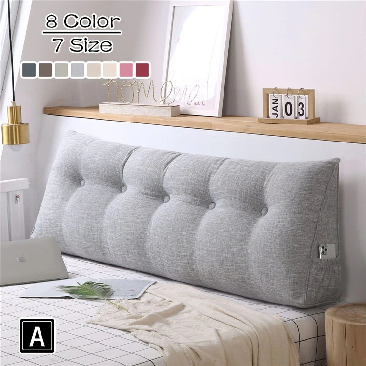 【送料無料】200*50*20cm クッション 枕 三角 綿の麻 大きなクッション 快適 高弾性 通気性 頸椎 サポート 腰こり 肩こり 首こり解消 支える 分解洗濯できます 畳 中綿 枕元 枕許 ま