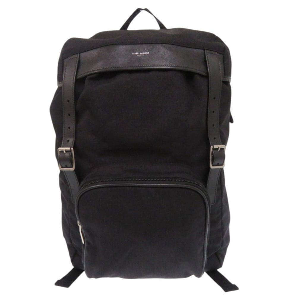 美品 サンローランパリ リュック・デイパック キャンバス/レザー ブラック 1091【中古】SAINT LAURENT PARIS メンズ 36,725円