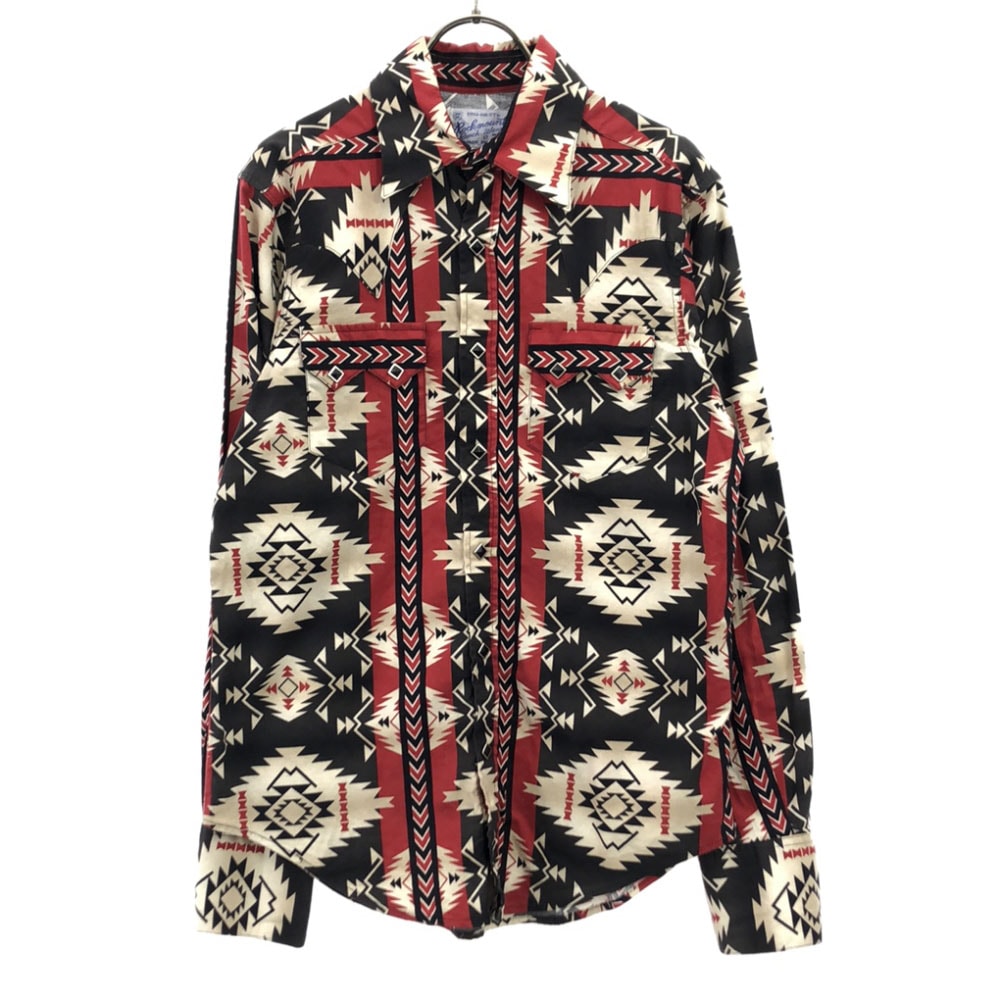 70s USA製 ネイティブ 長袖 ウエスタンシャツ 14.5 オールド ヴィンテージ メンズ