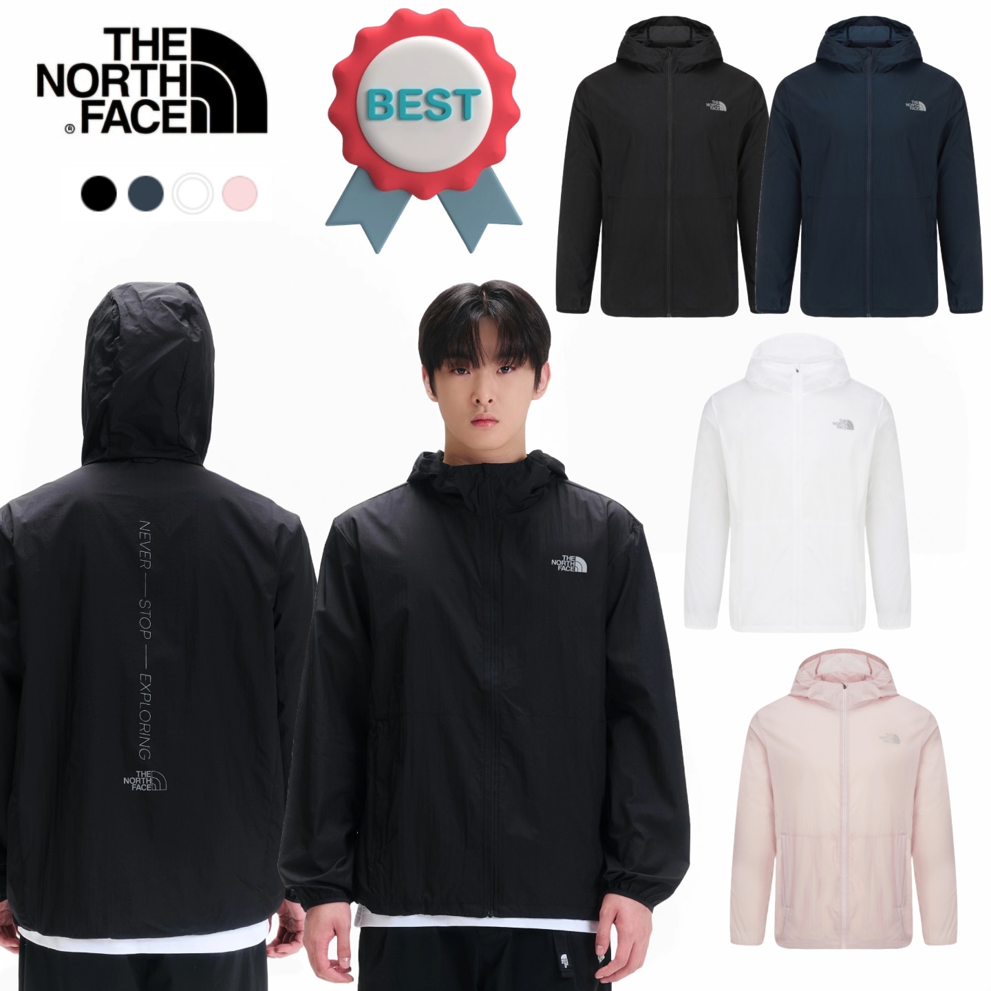 TNF RUN EX JACKET ラン ジャケット 男女共用 超軽量 ジャケット ランニング ジャケット アウトドア ジャケット フードジップアップ