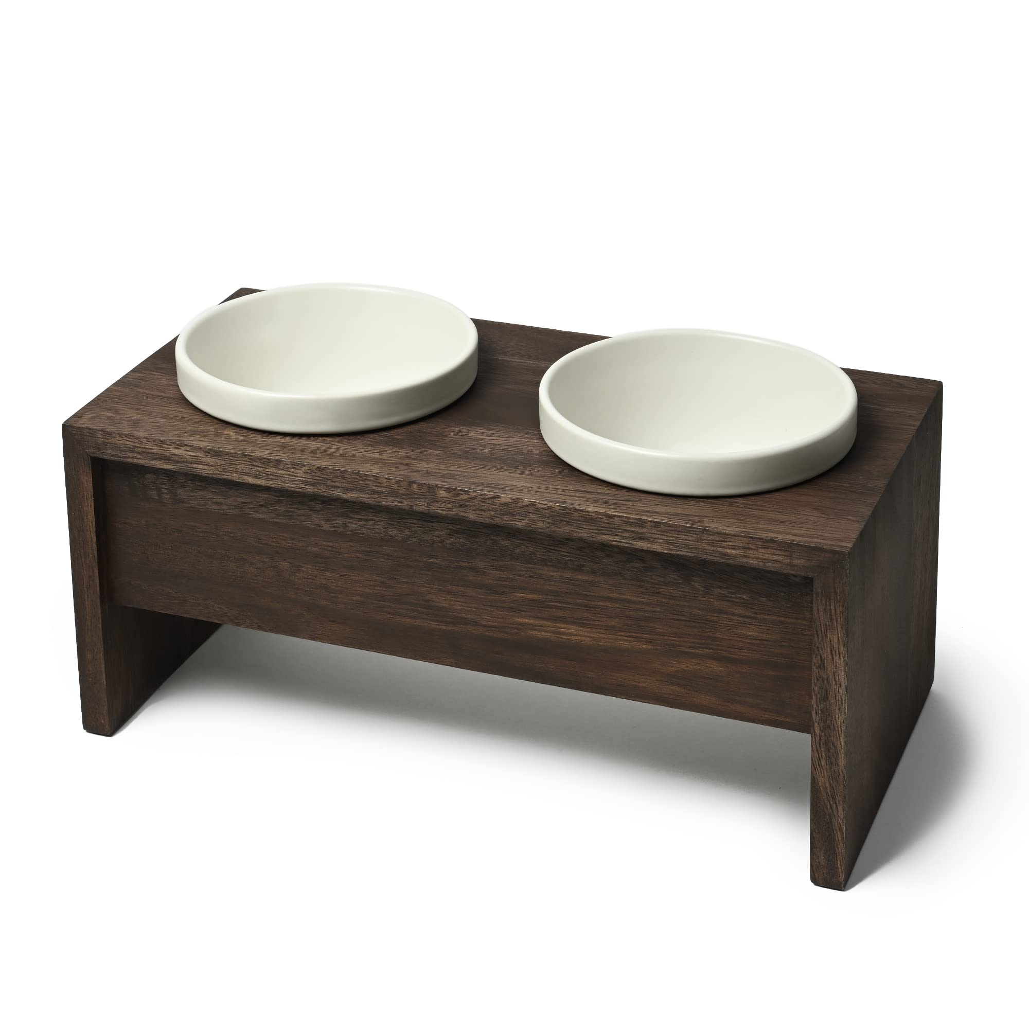 REPLUS （リプラス）ペット用食器 フードボウル 犬 猫 セラミック 食器台 犬水入れ 猫 お皿 ごはん入れ 犬の餌入れ ナチュラル ペット インテリア おしゃれ メシダイゴハン (S2 ハイト