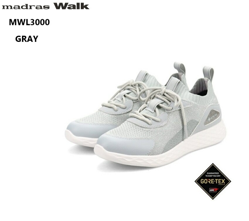 (マドラスウォーク)madras Walk MWL3000 GORE-TEX レディス フライニットカジュアルスニーカー 本体をフライニットと人工皮革とのコンビネーションにデザインされた年間を通して