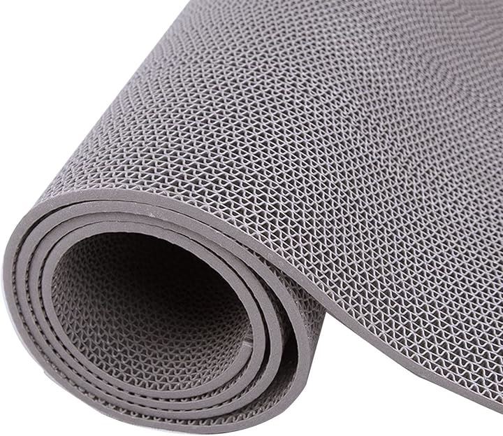 業務用滑り止めマット PVC 吸水 転倒防止 屋外 屋内 通路 廊下 プール 浴室 ベランダ 病院 介護 施設 学校 店舗 マンション 駐車場(グレー, 5m 厚さ4.5mm)