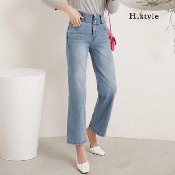 HスタイルMIZ1247ピュアウォッシングデニムストレートパンツ/春/ビッグサイズ/ジーンズ/デニムパンツ/スラックス/バンディングパンツ
