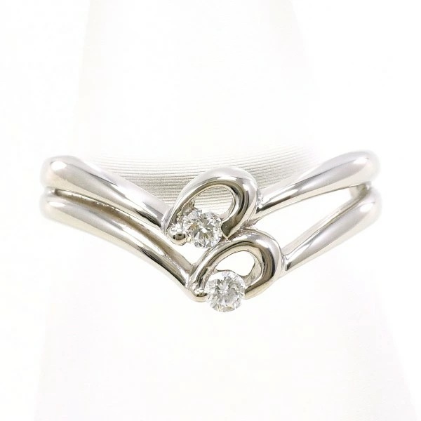 PT900 プラチナ リング 指輪 7号 ダイヤ 0.07 総重量約2.7g ジュエリー 中古