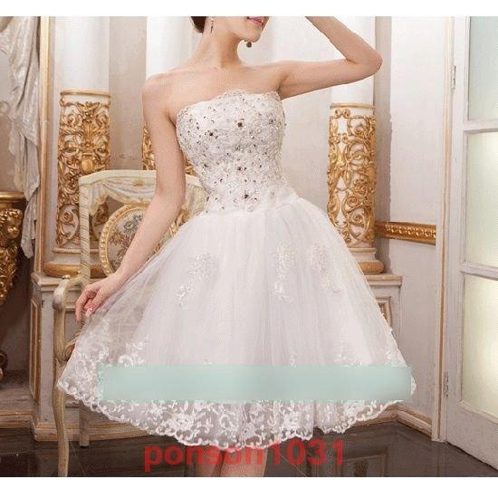 ダイアモンドバストチューブトップウエディングドレス