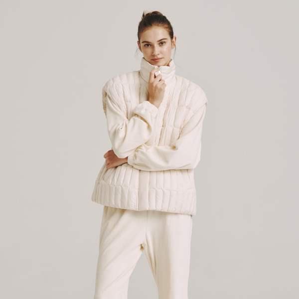 ウーマン 四角 キルティングベスト/CRM/W254002OPVO2