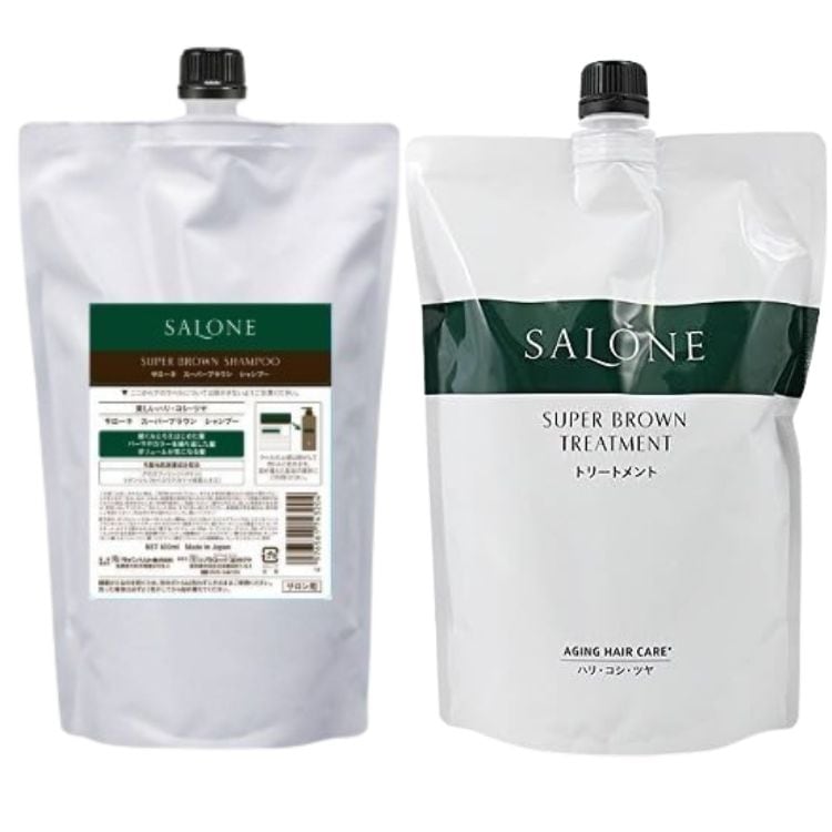 各2個セット パシフィックプロダクツ サローネ スーパー ブラウン シャンプー 800ml ＋ サローネ スーパーブラウン トリートメント 800g セット 詰替え用 レフィル エイジングケア
