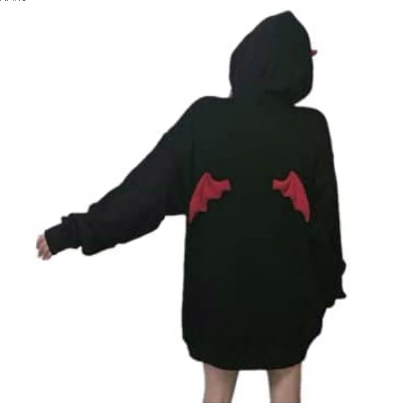 小悪魔 薄手 中長め 秋 原宿 学生 ゆったり ダーク系 帽子掛け 無地 カーディガン 長袖 カジュ