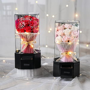 卒業シーズン贈り物 【急速出荷】永遠の花のバレンタインデーギフトバラの花束ジュエリーギフトボックス高級装飾品彼女への誕生日プレゼント2つの方がお得です