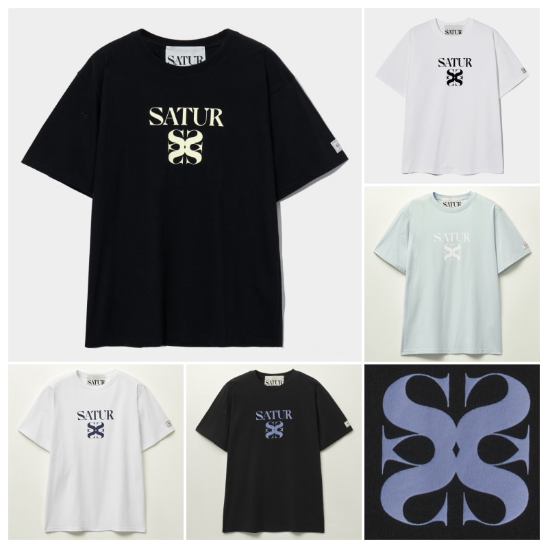 【SATUR】 CLASSIC LOGO T-SHIRT : 5COLORS