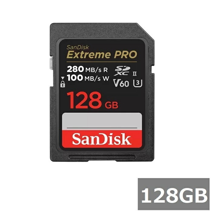 サンディスク SDカード SDXC SDSDXEP-128G-GN4IN Extreme PRO 128GB Sandisk SDXCカード V60 SD UHS-II カメラ デジカメ ビデ