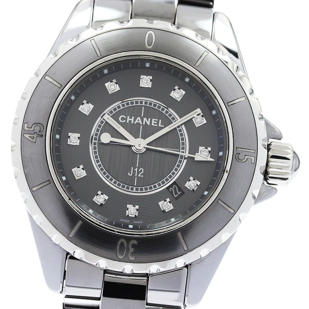 シャネル CHANEL H3241 J12 クロマティック 33ミリ 12Pダイヤ クォーツ レディース 良品 _958259【中古】