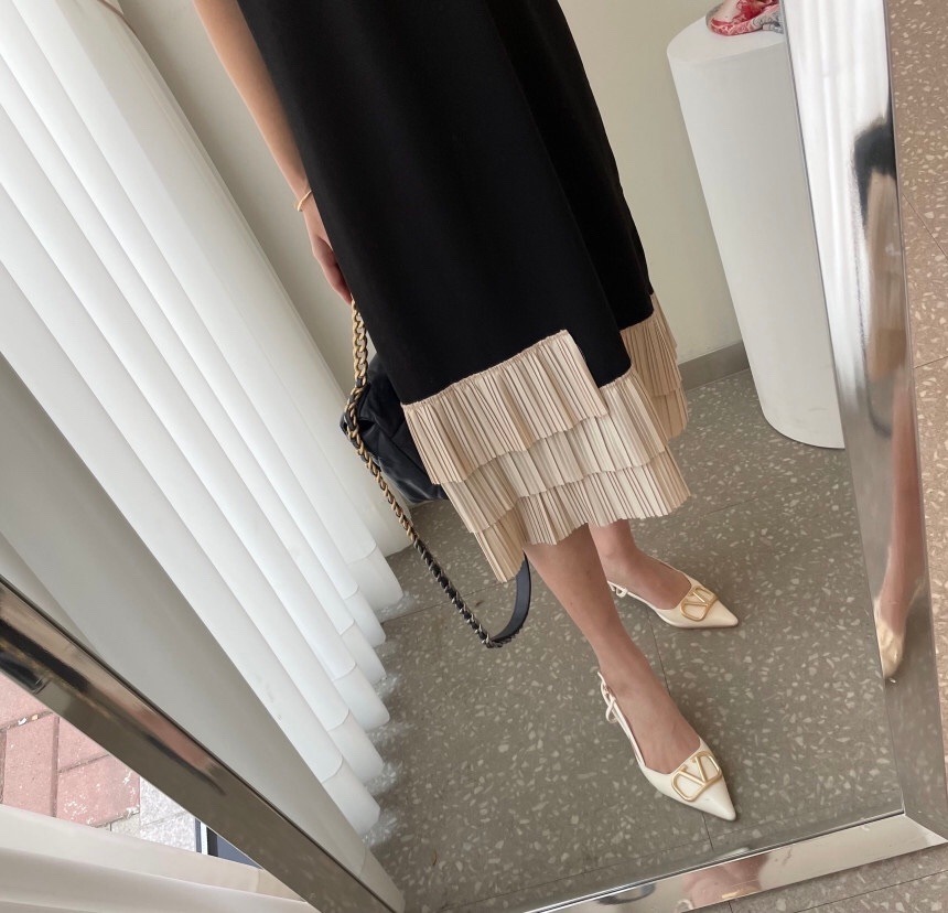 【送料無料】レディース 3カラー ワンピース 半袖 切り替え 裾プリーツ アシンメトリー